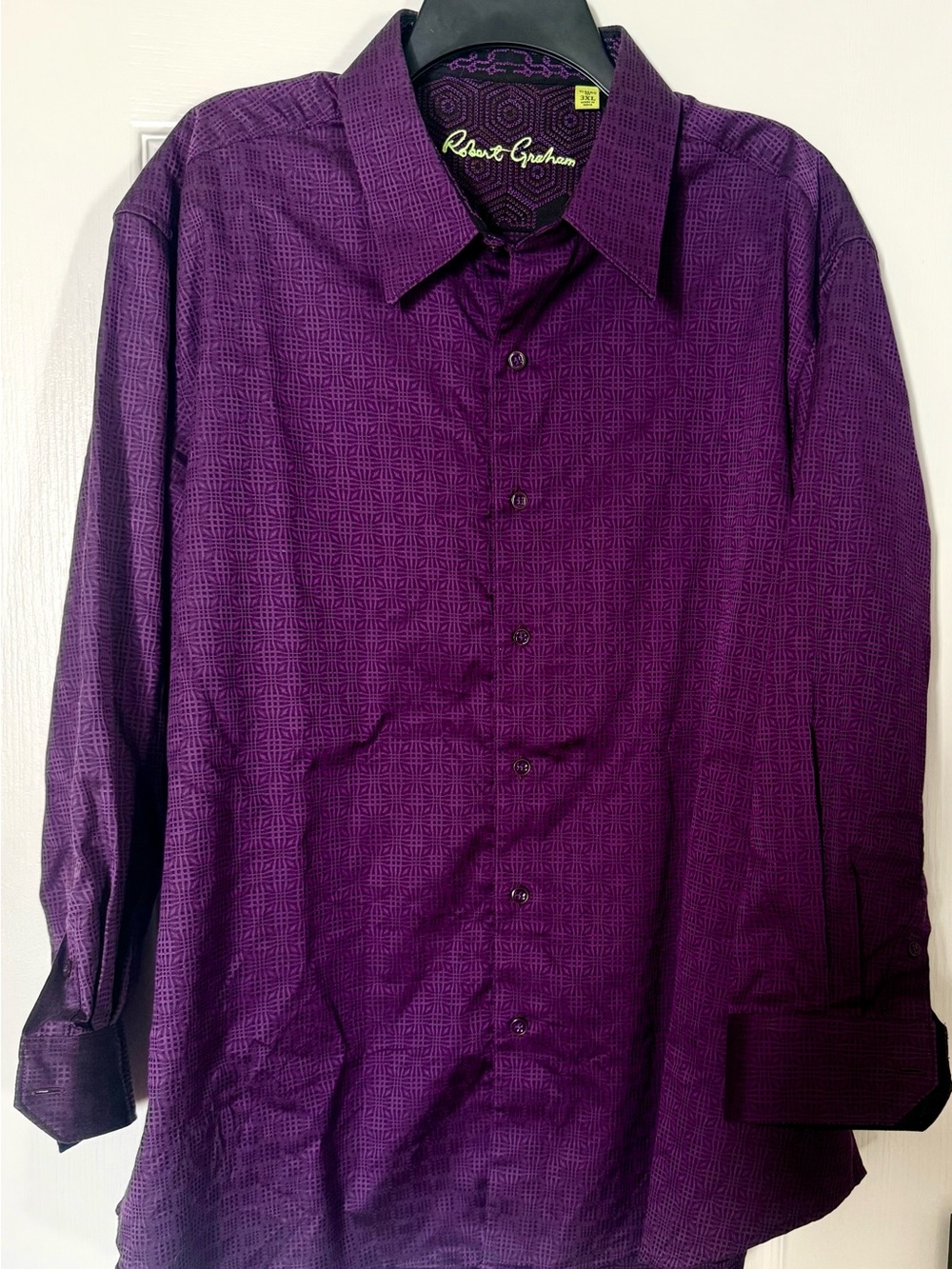 Robert Graham Purple Geometric Long-Sleeve Dress Shirt